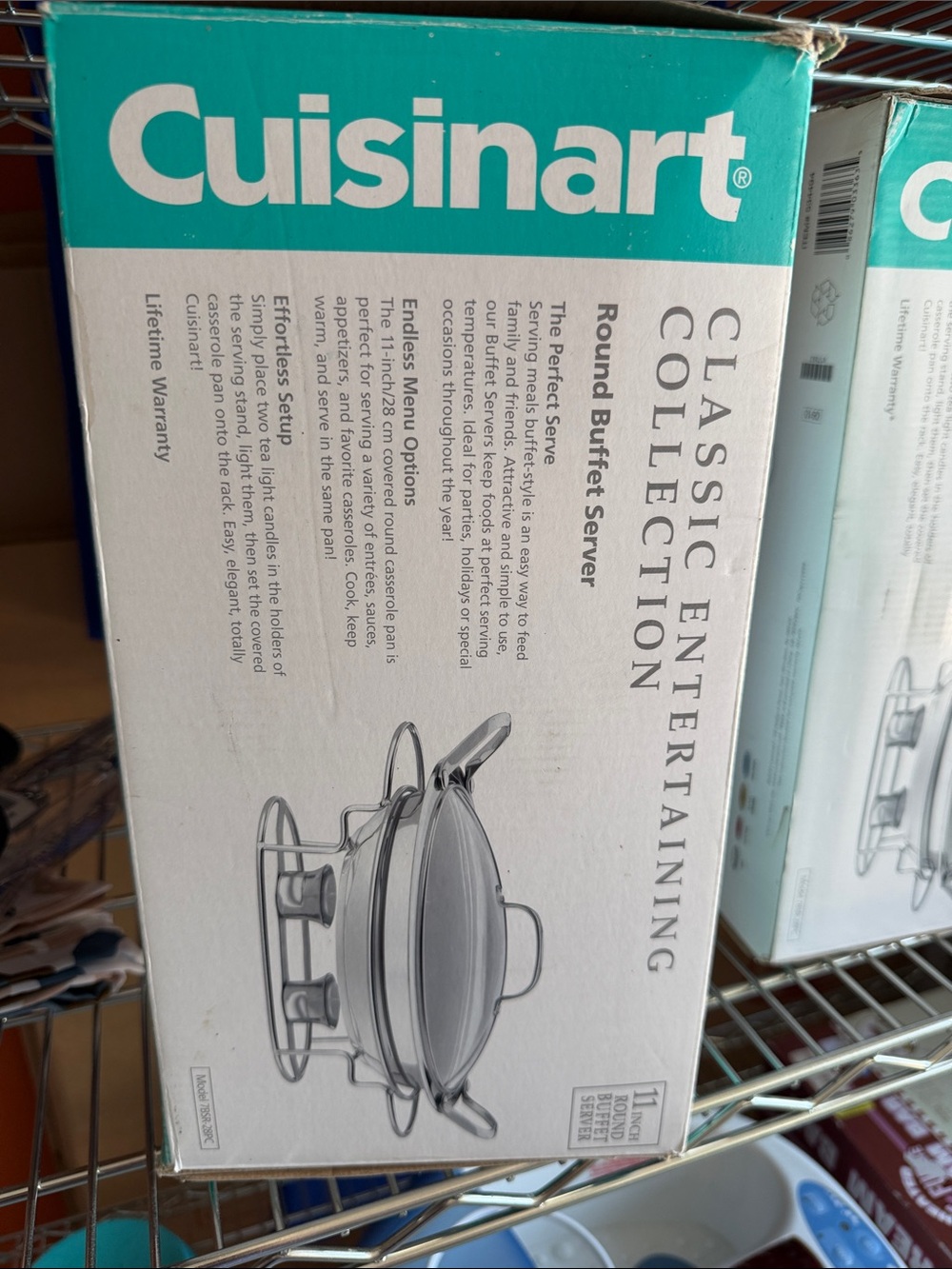 4 Bundle Cuisinart Teal and White Classic Entertaining Round Buffet Server